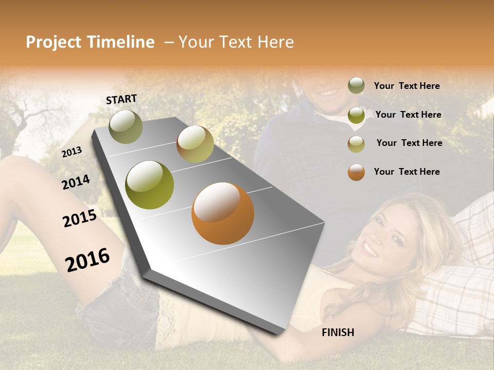 Umbrella Girl Baby PowerPoint Template