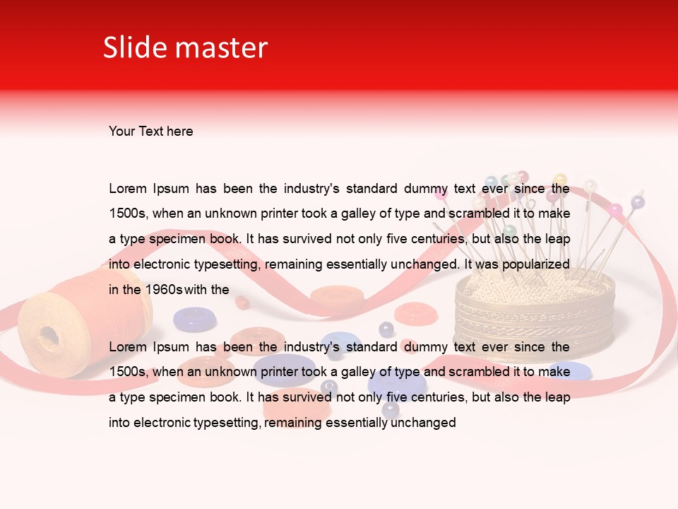 Pin Thread Blue PowerPoint Template