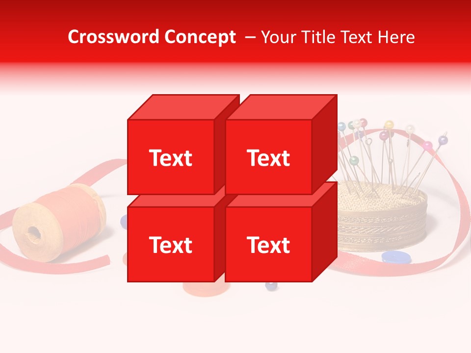 Pin Thread Blue PowerPoint Template