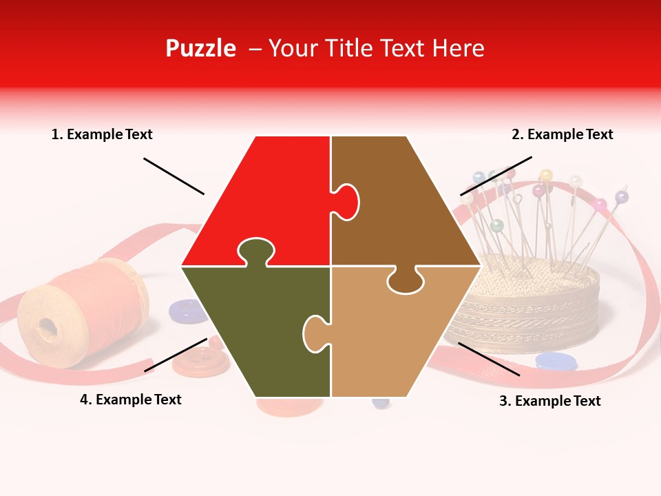 Pin Thread Blue PowerPoint Template