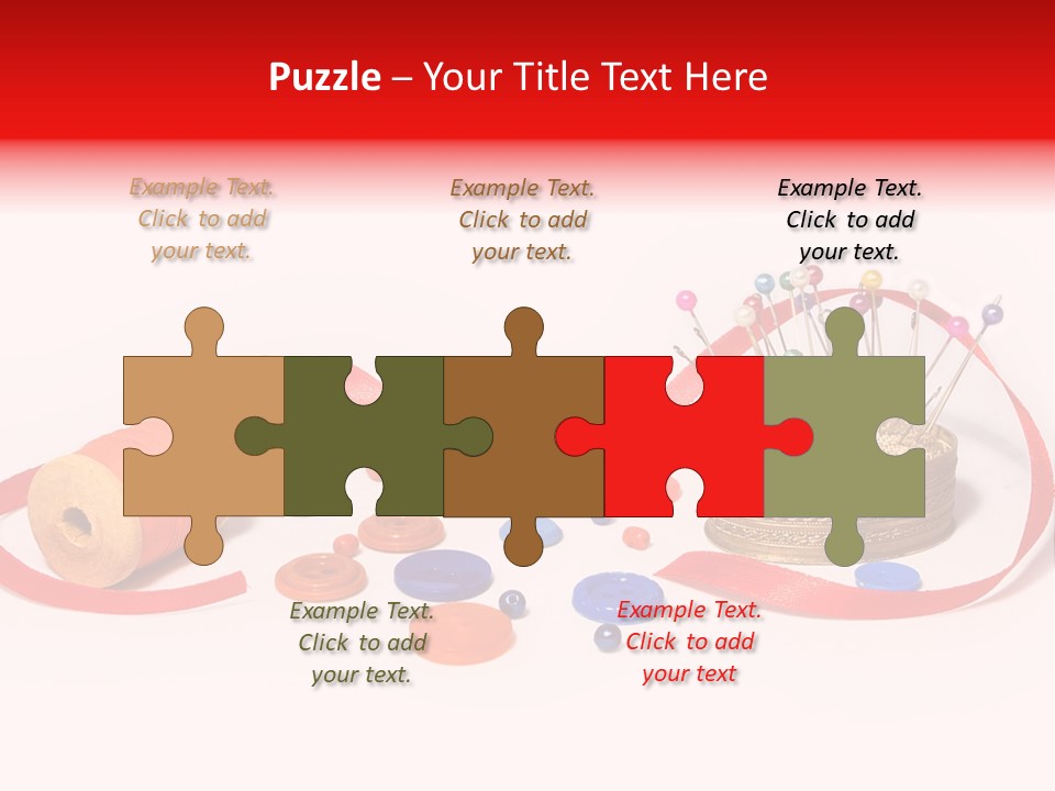 Pin Thread Blue PowerPoint Template