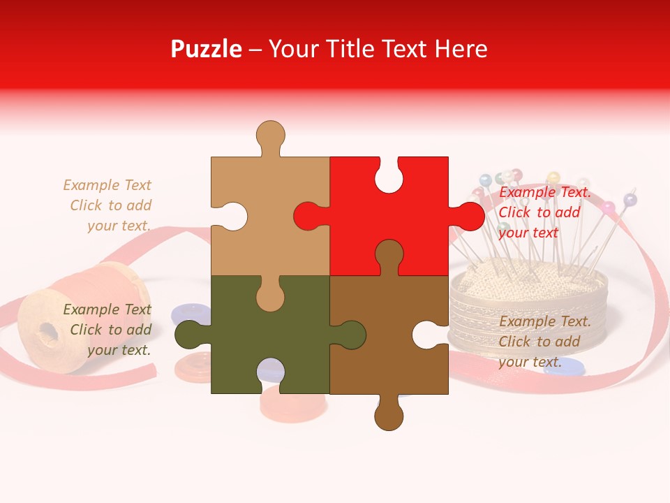 Pin Thread Blue PowerPoint Template