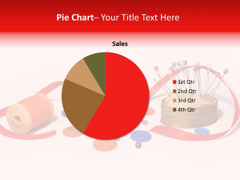 Pin Thread Blue PowerPoint Template