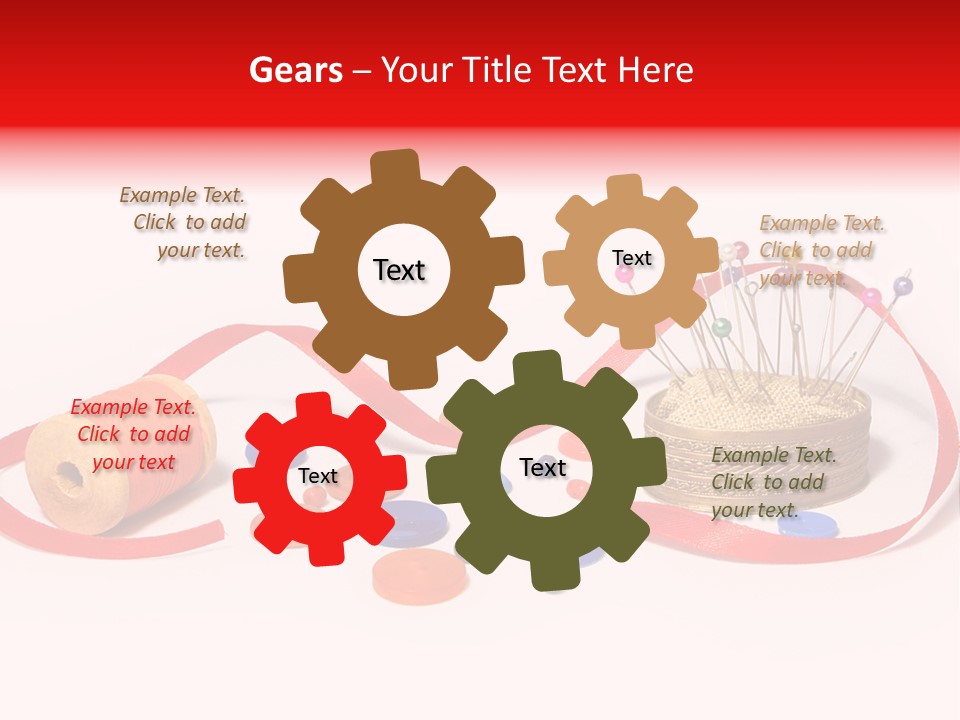 Pin Thread Blue PowerPoint Template