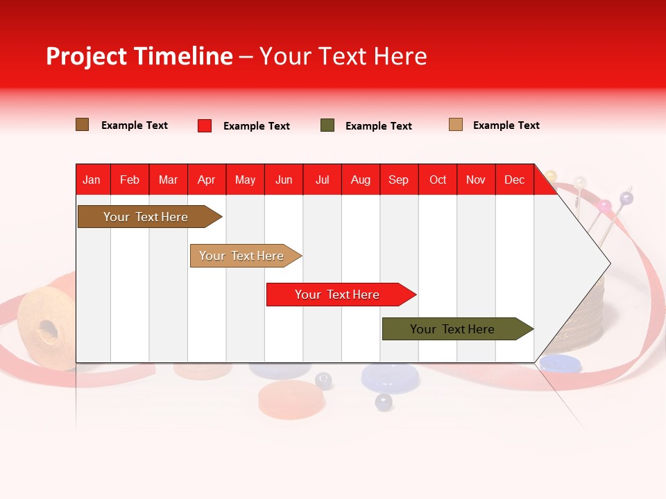 Pin Thread Blue PowerPoint Template