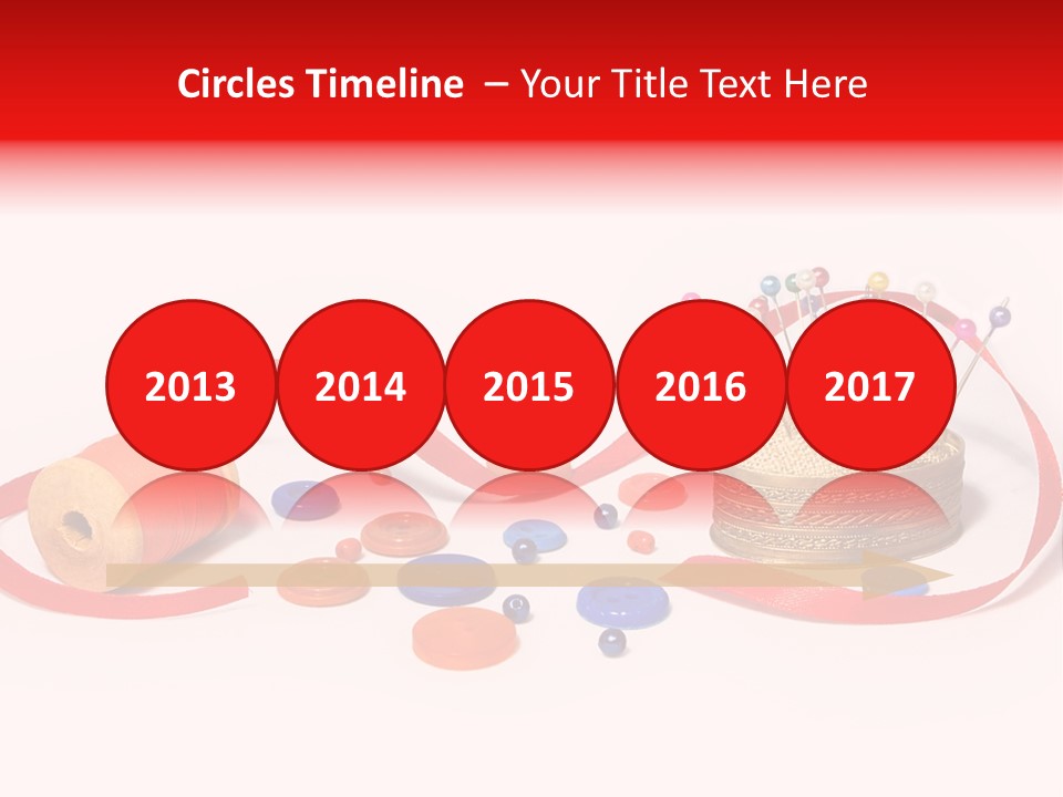 Pin Thread Blue PowerPoint Template