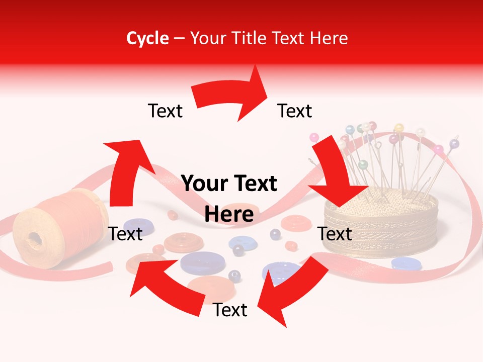 Pin Thread Blue PowerPoint Template