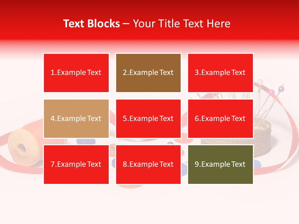 Pin Thread Blue PowerPoint Template