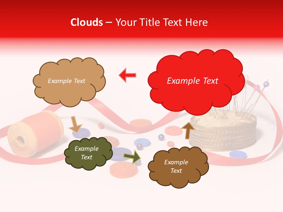 Pin Thread Blue PowerPoint Template