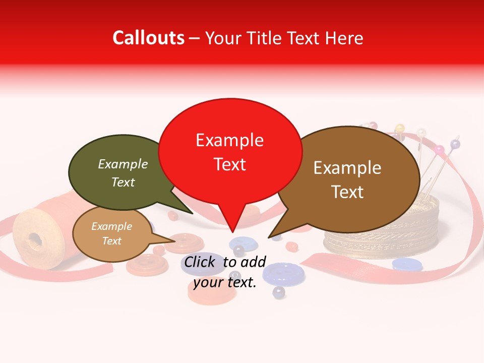 Pin Thread Blue PowerPoint Template