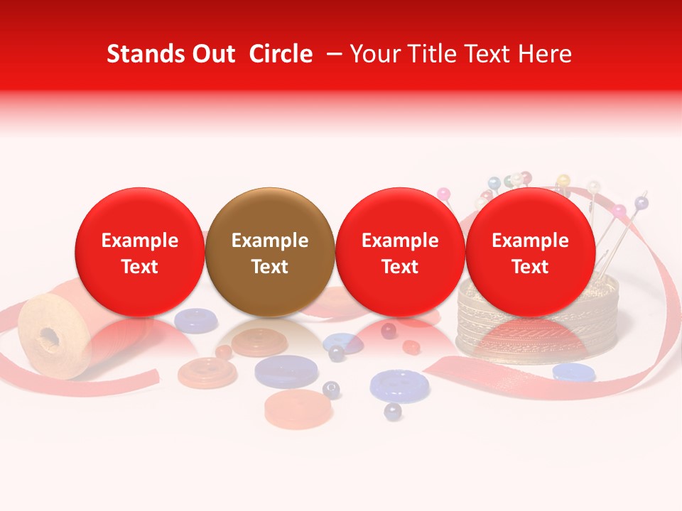 Pin Thread Blue PowerPoint Template