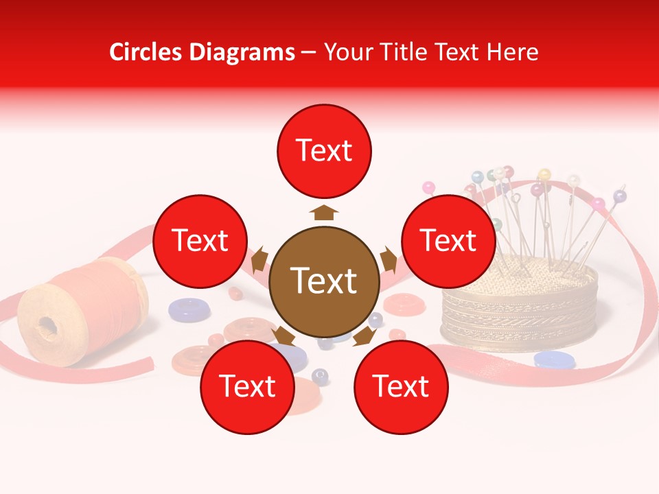 Pin Thread Blue PowerPoint Template