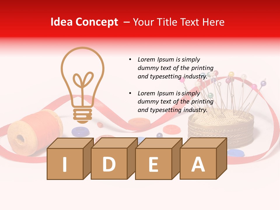 Pin Thread Blue PowerPoint Template