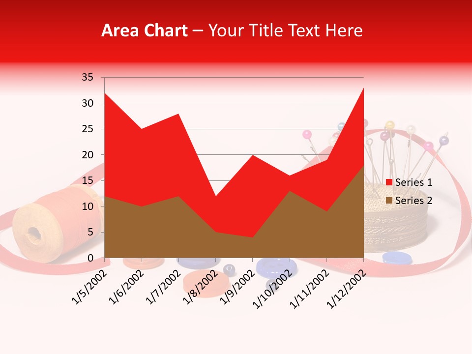 Pin Thread Blue PowerPoint Template