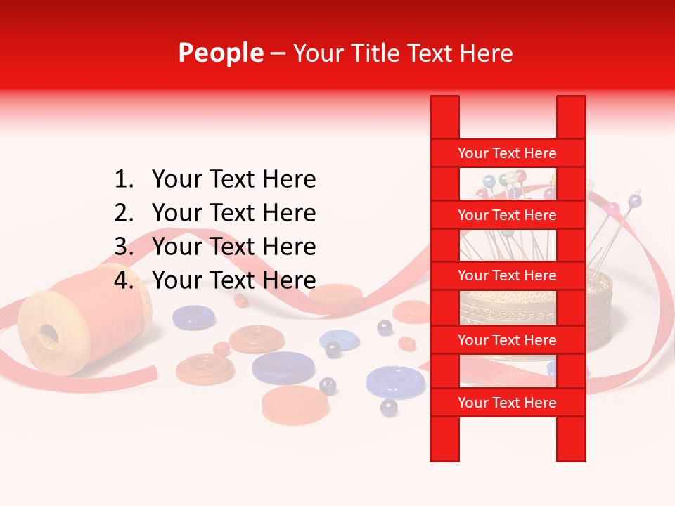 Pin Thread Blue PowerPoint Template