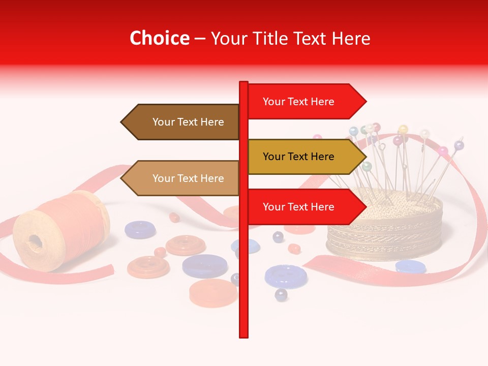 Pin Thread Blue PowerPoint Template