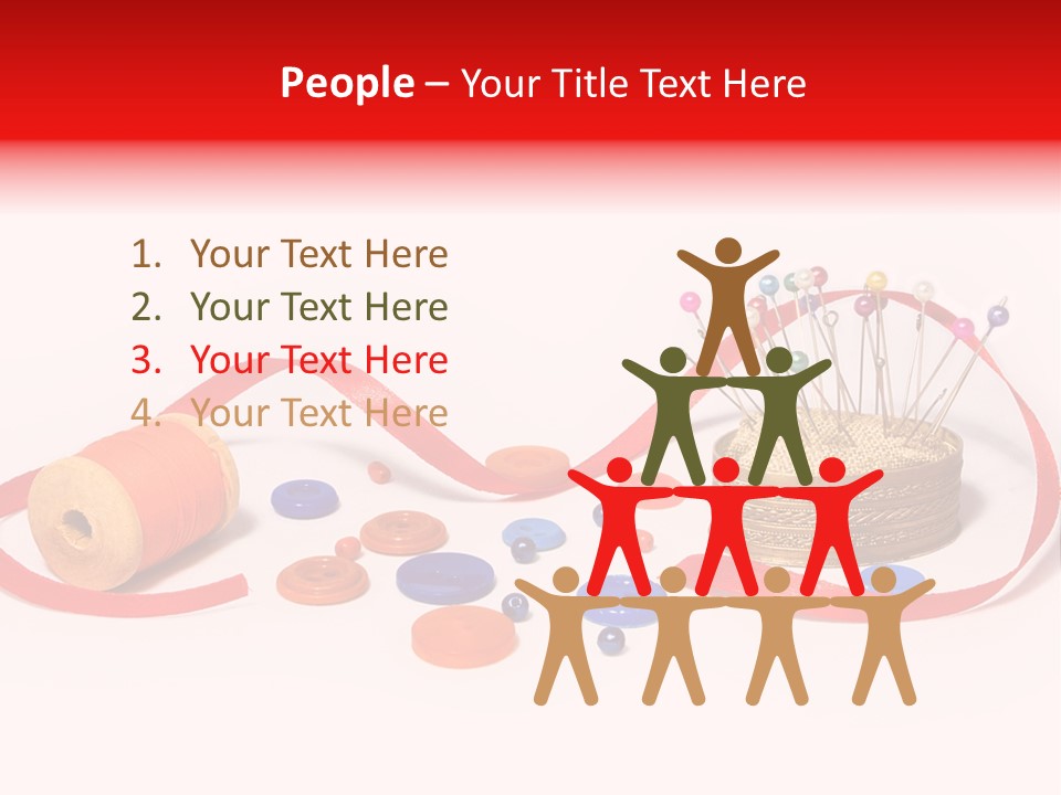 Pin Thread Blue PowerPoint Template