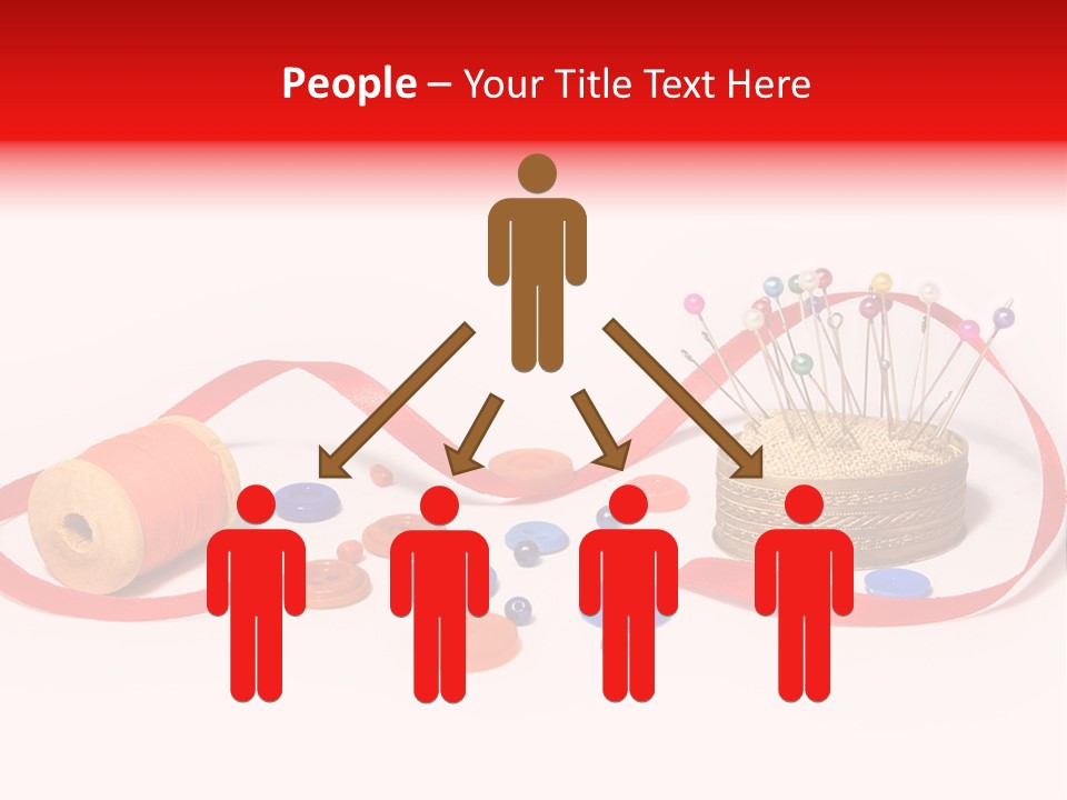 Pin Thread Blue PowerPoint Template