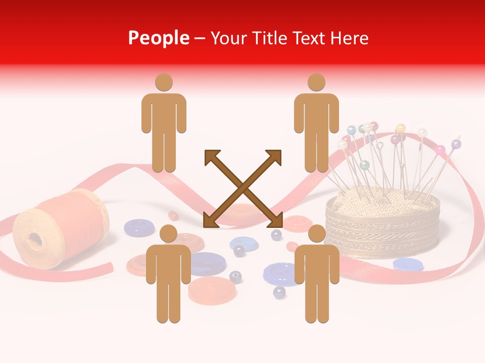 Pin Thread Blue PowerPoint Template