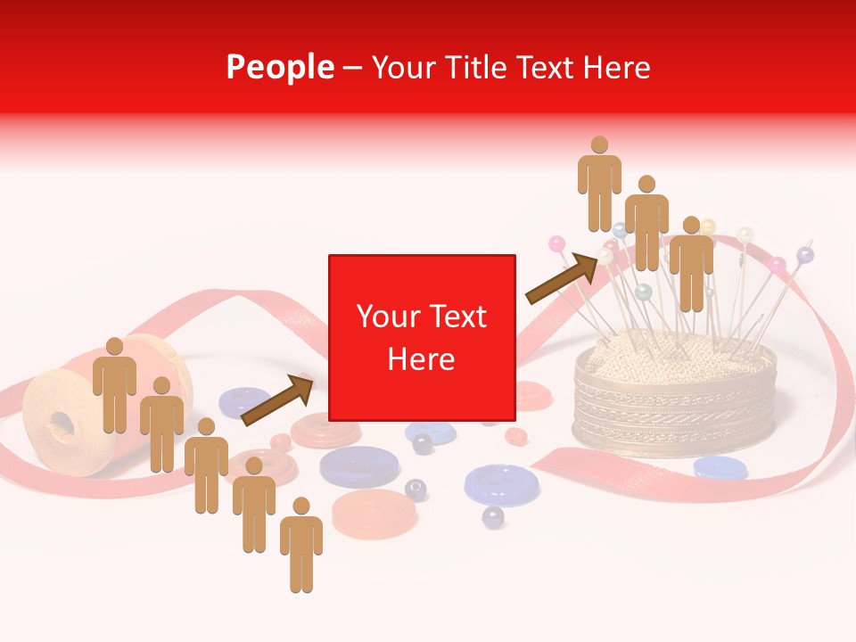 Pin Thread Blue PowerPoint Template