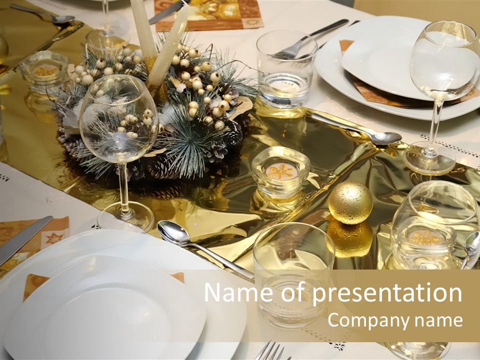 A Place Setting With Place Settings And Place Settings PowerPoint Template