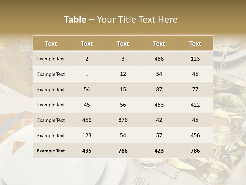 A Place Setting With Place Settings And Place Settings PowerPoint Template