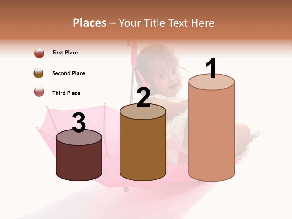 Umbrella Girl Baby PowerPoint Template