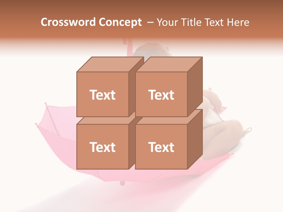 Umbrella Girl Baby PowerPoint Template