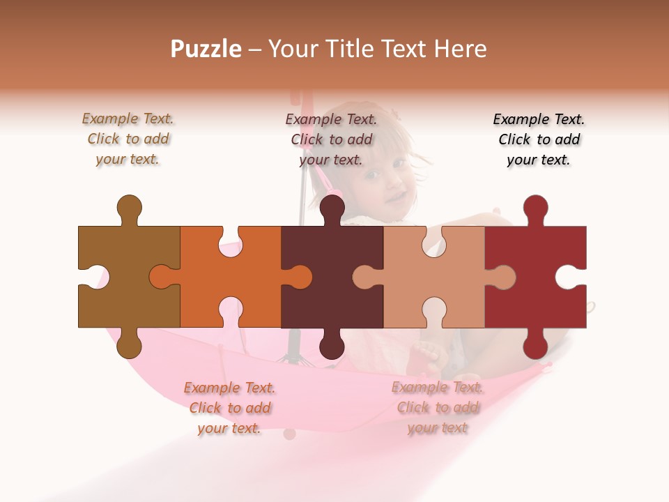 Umbrella Girl Baby PowerPoint Template