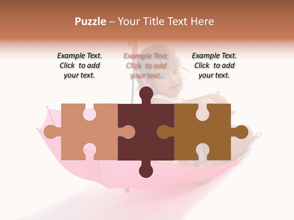 Umbrella Girl Baby PowerPoint Template