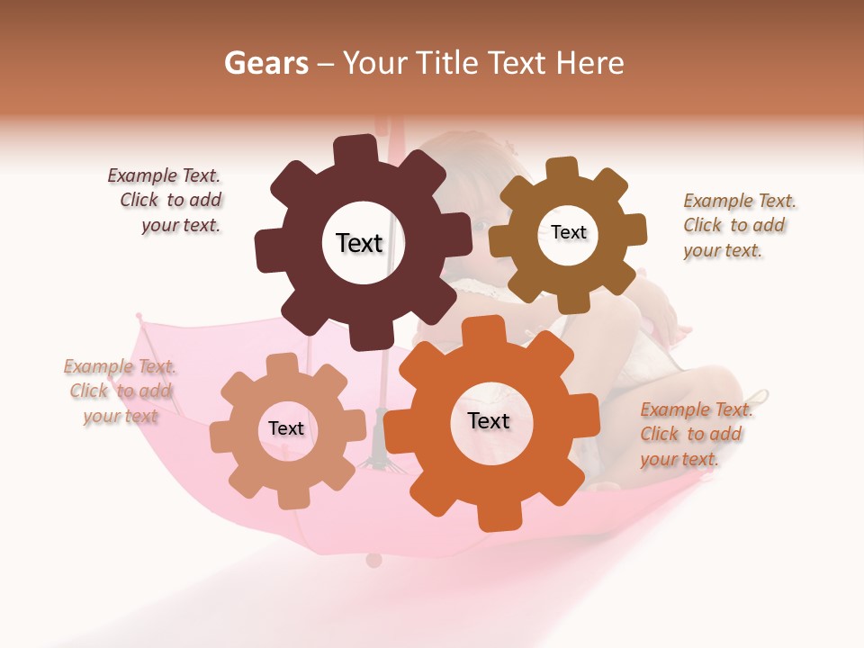 Umbrella Girl Baby PowerPoint Template