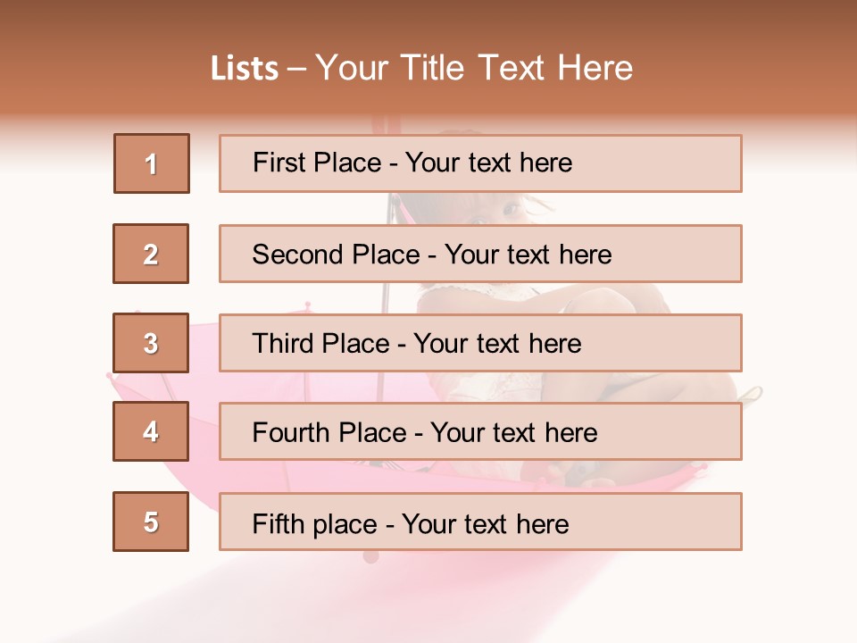 Umbrella Girl Baby PowerPoint Template