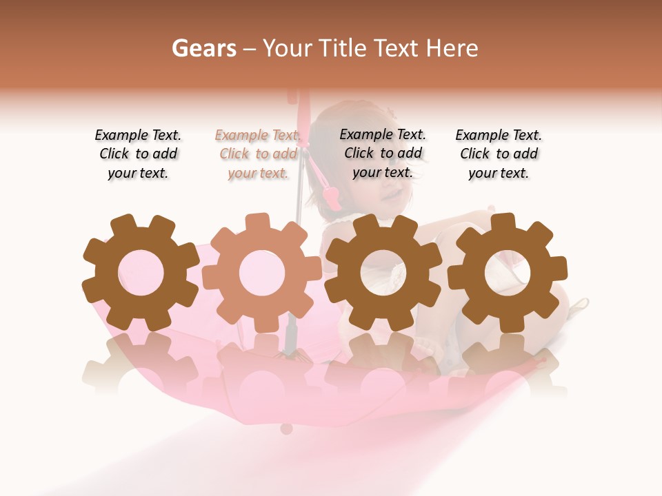 Umbrella Girl Baby PowerPoint Template