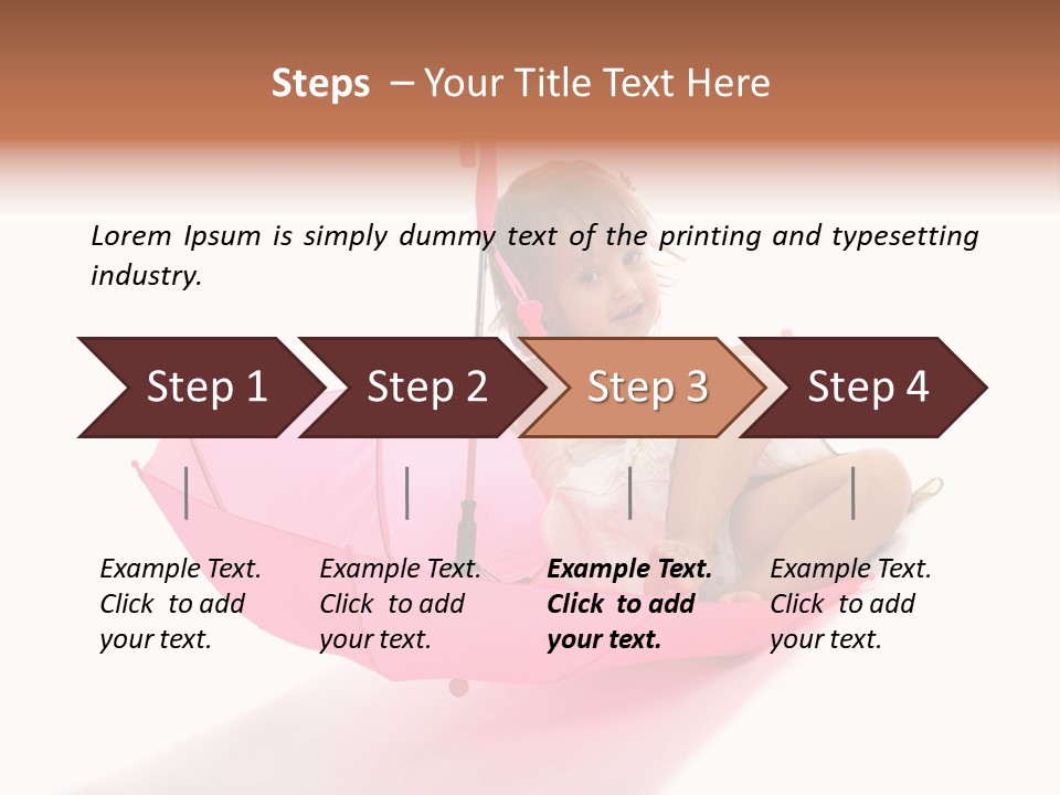 Umbrella Girl Baby PowerPoint Template