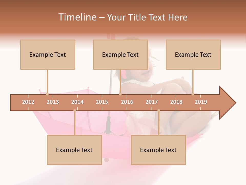 Umbrella Girl Baby PowerPoint Template