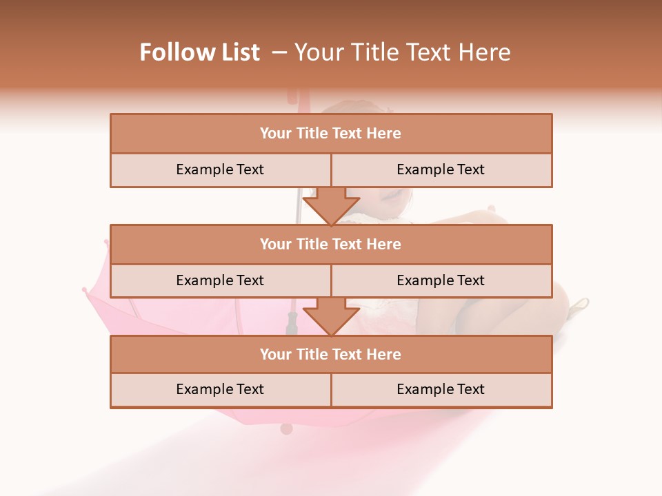 Umbrella Girl Baby PowerPoint Template