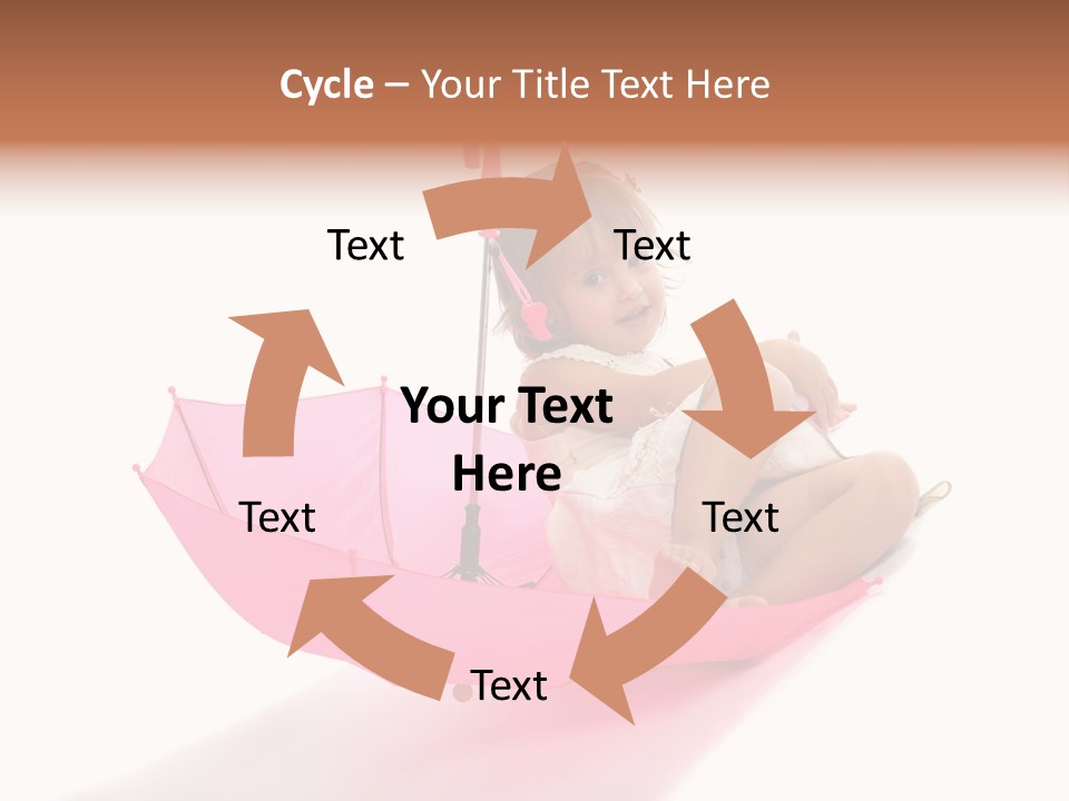 Umbrella Girl Baby PowerPoint Template