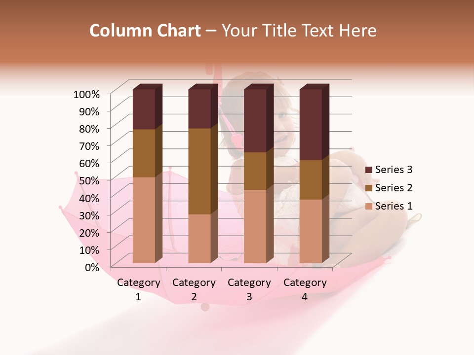 Umbrella Girl Baby PowerPoint Template