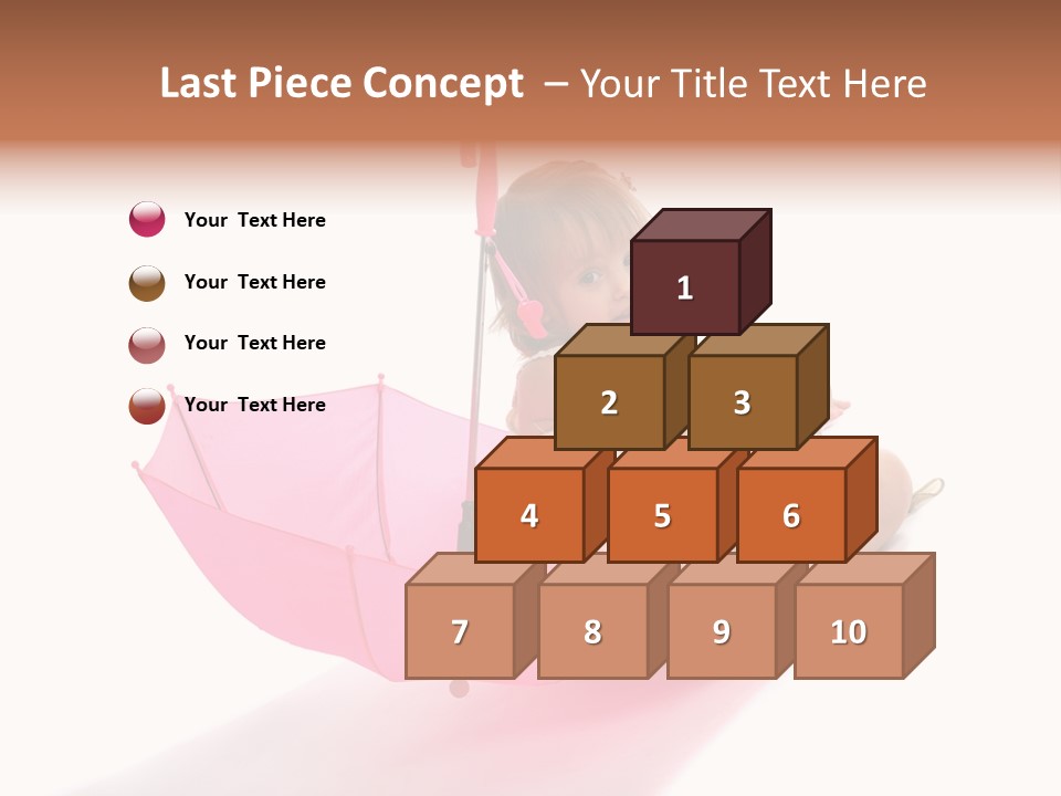 Umbrella Girl Baby PowerPoint Template