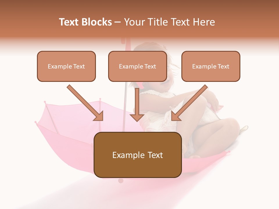 Umbrella Girl Baby PowerPoint Template