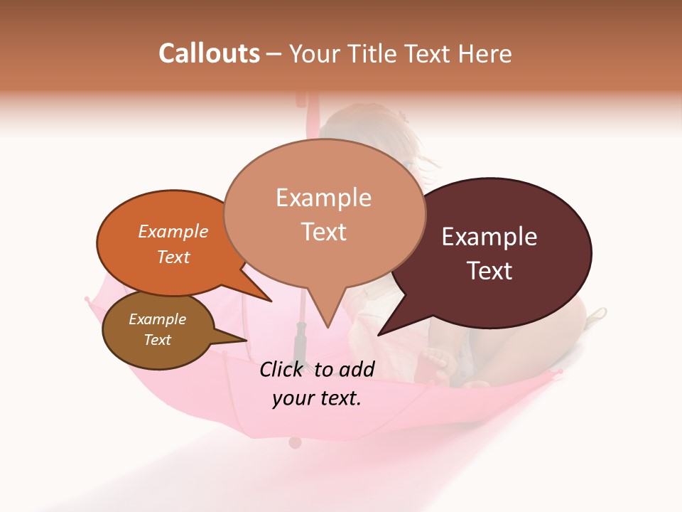 Umbrella Girl Baby PowerPoint Template