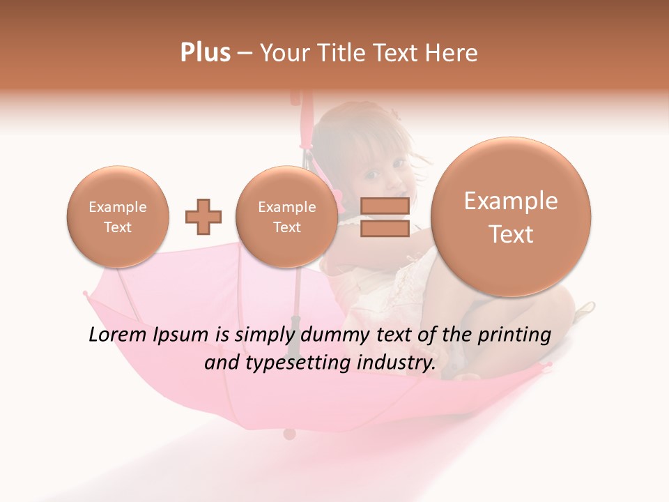 Umbrella Girl Baby PowerPoint Template