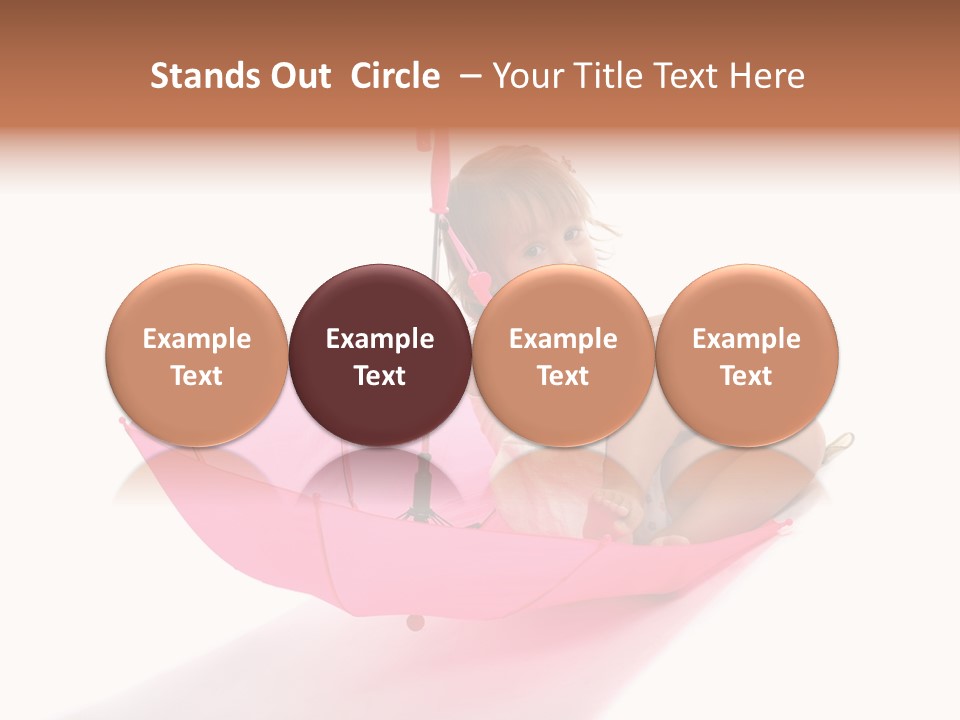 Umbrella Girl Baby PowerPoint Template