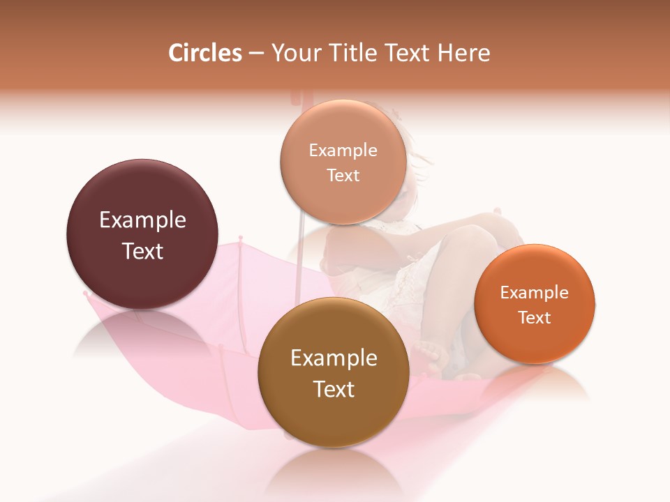 Umbrella Girl Baby PowerPoint Template