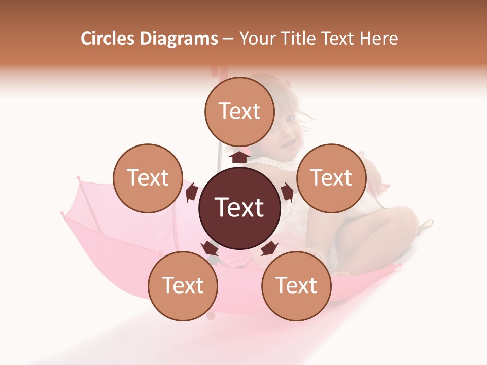 Umbrella Girl Baby PowerPoint Template