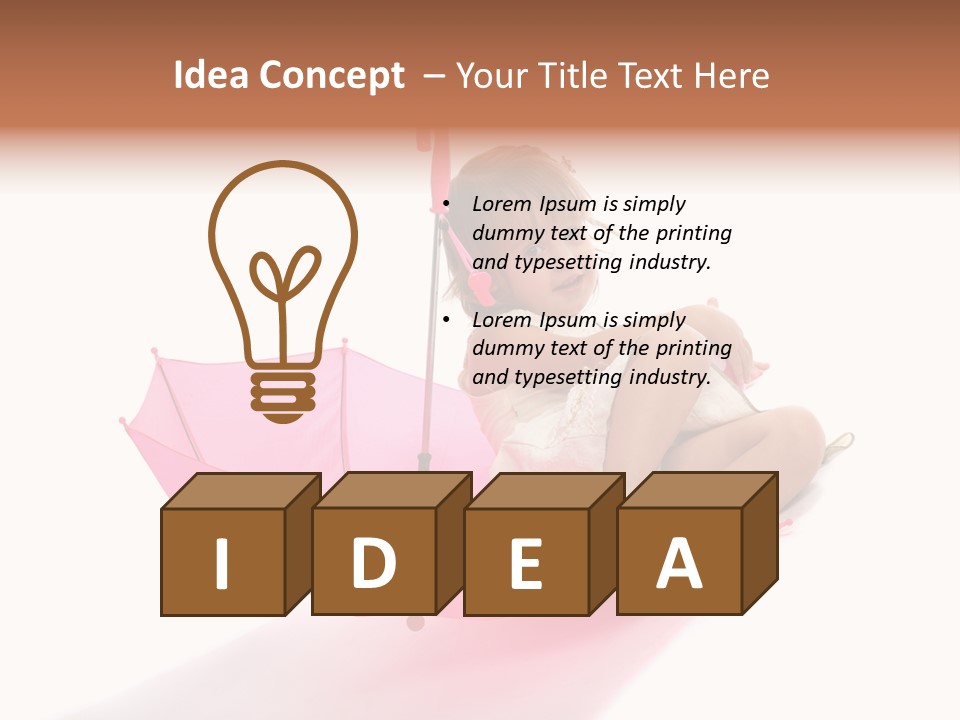 Umbrella Girl Baby PowerPoint Template