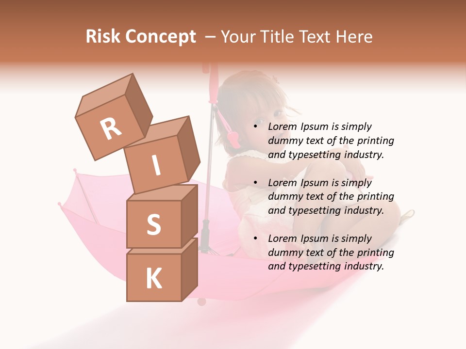 Umbrella Girl Baby PowerPoint Template