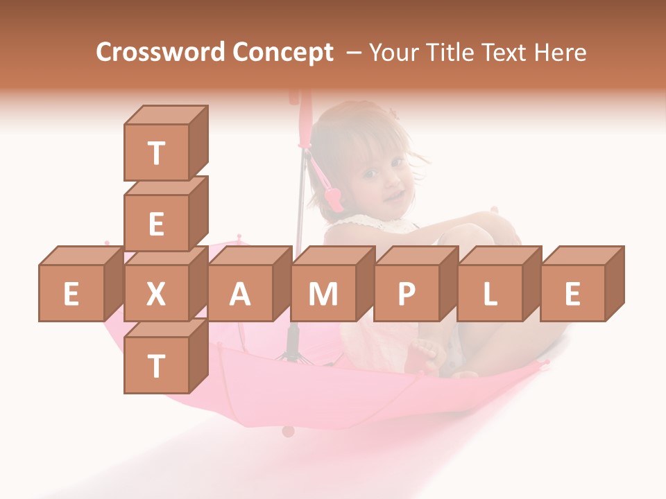 Umbrella Girl Baby PowerPoint Template