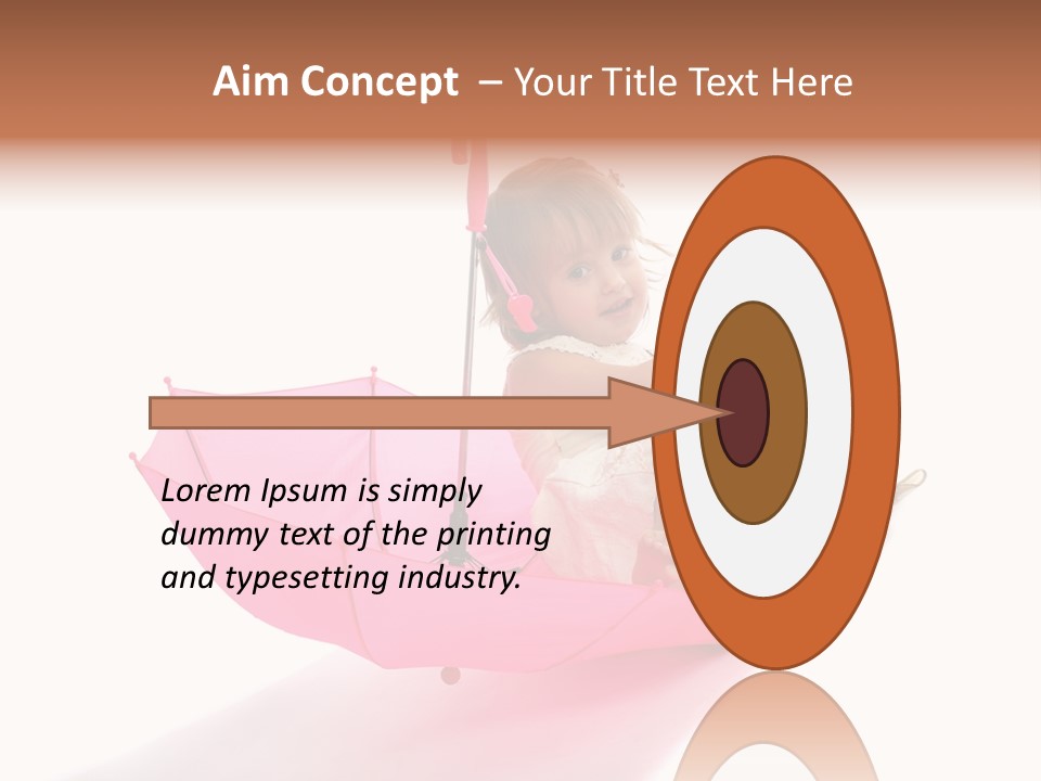 Umbrella Girl Baby PowerPoint Template