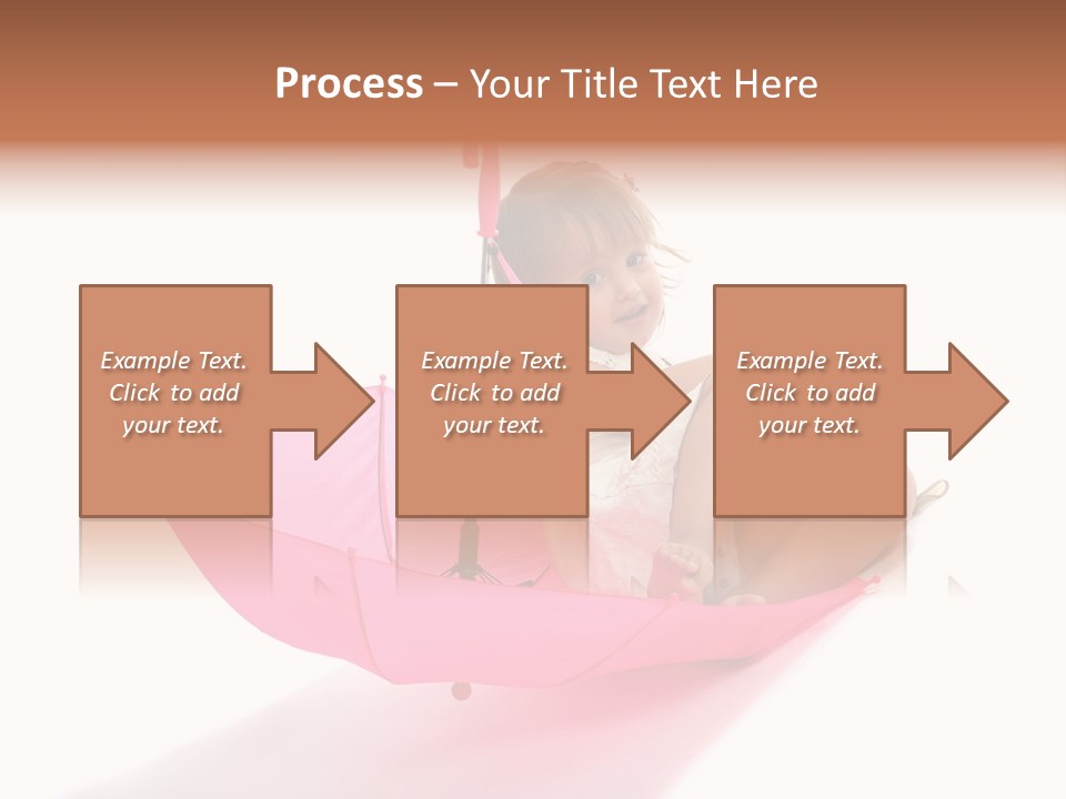 Umbrella Girl Baby PowerPoint Template